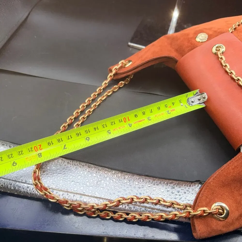 Maison Mayle Jeanne Doro Hobo Bag Marsala Suede Leather Chain Shoulder Rust